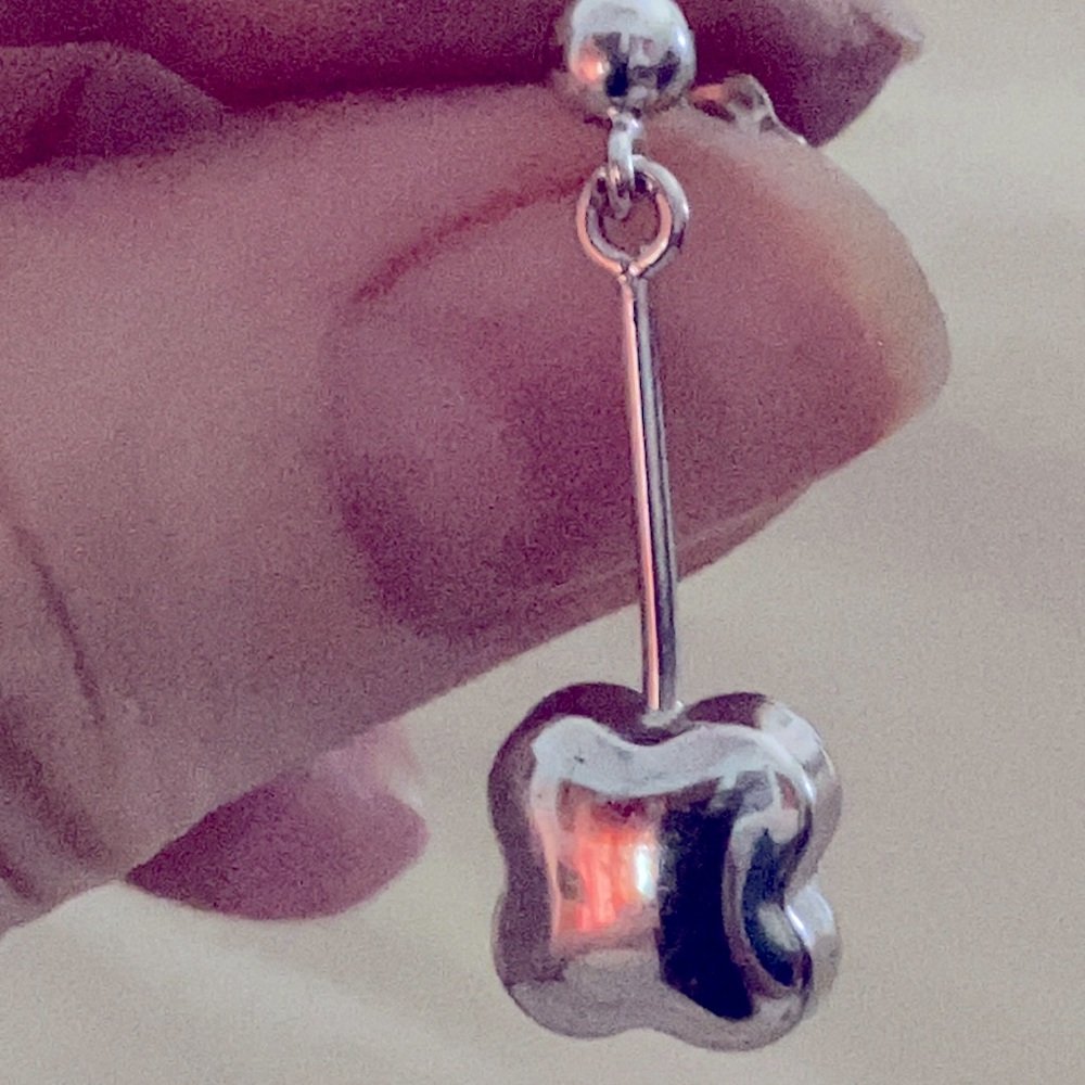 Vintage Flower Bar-Drop Sterling Silver Earrings